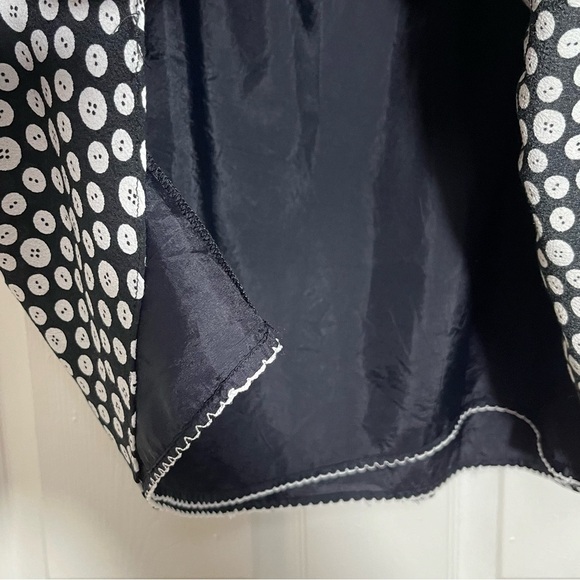 MAEVE by ANTHROPOLOGIE Button Black and white ruffle wrap Skirt | size large - Picture 3 of 8